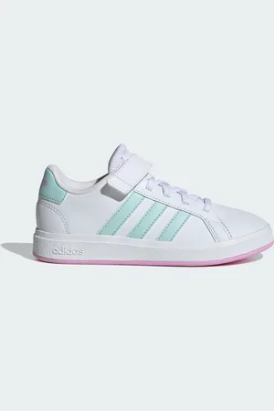 adidas Tenis Grand Court Court Cordones Elásticos y Tira Regulable Blanco - Niño