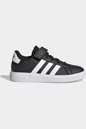 adidas Tenis Grand Court Court Cordones Elásticos y Tira Regulable Negro - Niño
