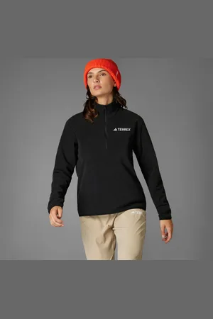 adidas Chamarra Multi Essentials 1/2 Zip Felpa Negro - Mujer
