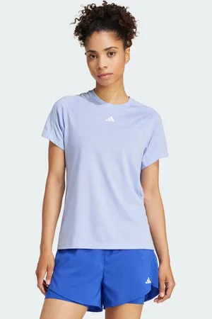 adidas Playera Aeroready Train Essentials Minimal Branding Cuello Redondo Azul Spark - Mujer