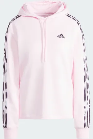 adidas Sudadera Con Gorro 3 Franjas Vibrant Print Clear Rosa - Mujer