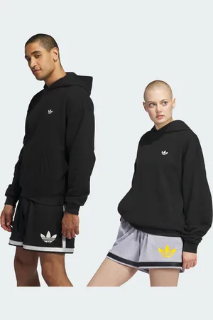 adidas Sudadera Con Gorro Estampado (Unisex) Negro - Unisex