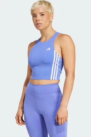 adidas Playera Sin Mangas de Running Own The Run 3 Rayas Semi Cobalto Azul - Mujer