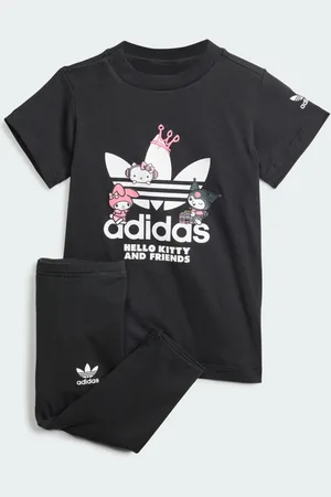 adidas Conjunto de Vestido Playera y Mallas Originals x Hello Kitty Negro - Niño