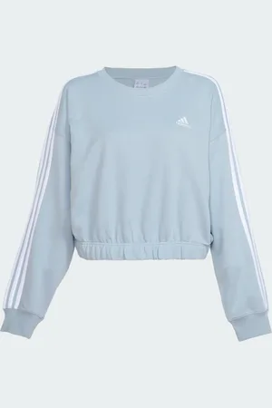 adidas Sudadera Corta Essentials 3 Franjas Wonder Azul - Mujer