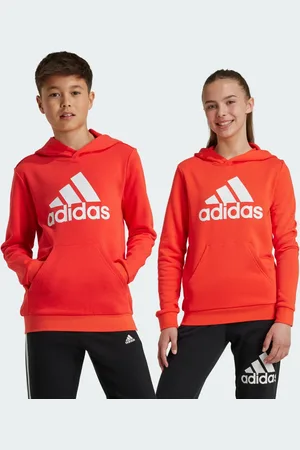 adidas Sudadera Con Gorro Essentials Logo Grande Algodón Bright Rojo - Niño