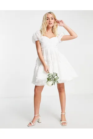 Sister Jane Dream bridal short sleeve organza puff mini dress