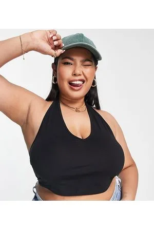 ASOS ASOS DESIGN Curve halter neck crop top in