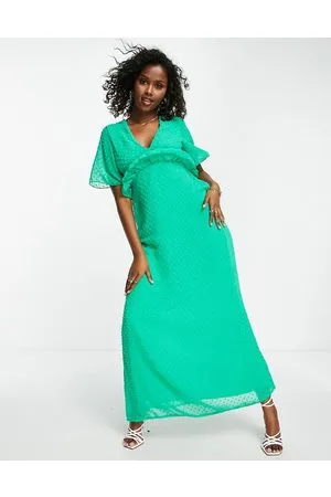 Blume Bridal Chiffon maxi dress with frill detail in bright