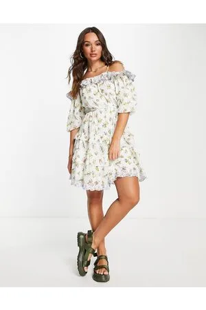 Y.A.S Y.A.S ruffle detail mini dress in mixed floral