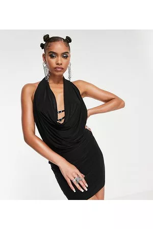 AsYou Mujer Cortos - Cowl neck mini dress with heart trim in