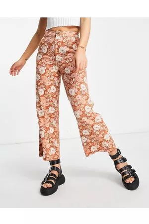 Hollister Wide leg casual trousers in floral