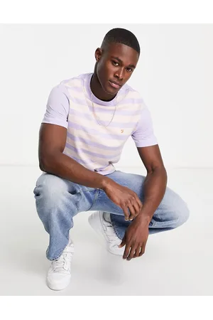 Farah Banks block stripe raglan sleeve t-shirt in