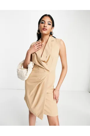 Closet Tailored mini dress in camel