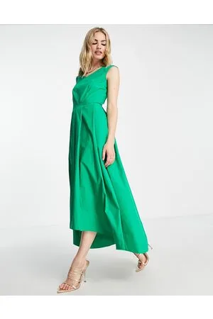 Closet Pleated high low midaxi dress in