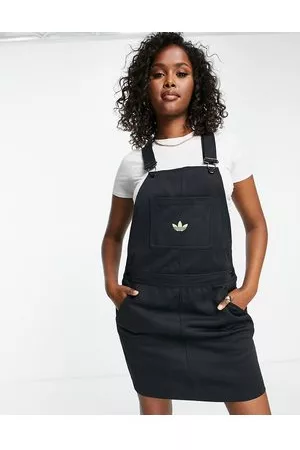 adidas Dungaree dress with gingham logo in