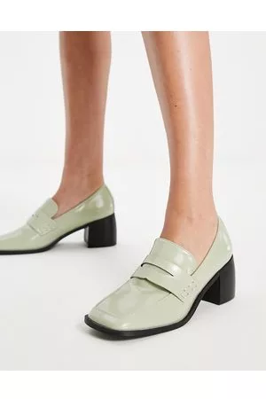 Raid Megna heeled loafers in pale patent