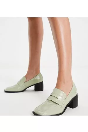 Raid Megna heeled loafers in pale patent