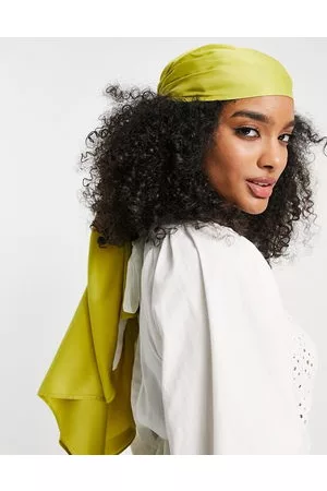 ASOS Mujer Accesorios para el cabello - Polysatin extra large headscarf in chartreuse