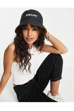 French Connection Reversible bucket hat with embroidered logo in