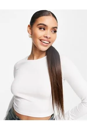 ASOS Fitted crop t-shirt with long sleeve in