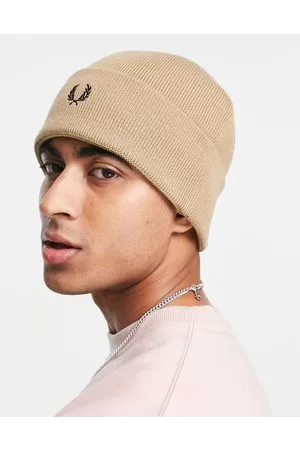 Fred Perry Hombre Gorros - Merino wool fisherman beanie in stone