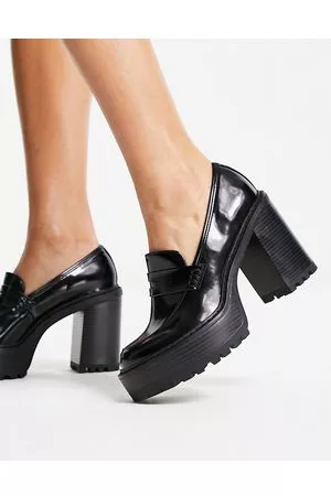 Steve Madden Kimberley heeled chunky loafers in patent