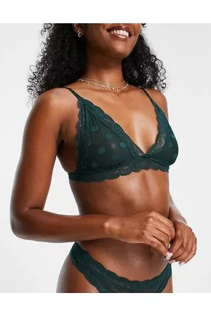 Topshop Mujer Sin varillas - Wren spot mesh lace trim soft triangle bra in dark