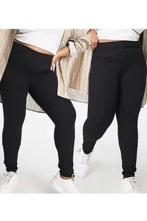 ASOS ASOS DESIGN Curve 2 pack leggings in