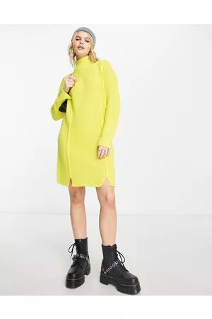 Vestidos casuales de color amarillo para mujer 