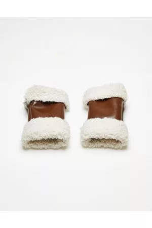 Topshop Mujer Guantes - Pu fingerless mittens in chocolate