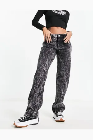 Weekday Arrow low rise straight leg jeans in acid wash
