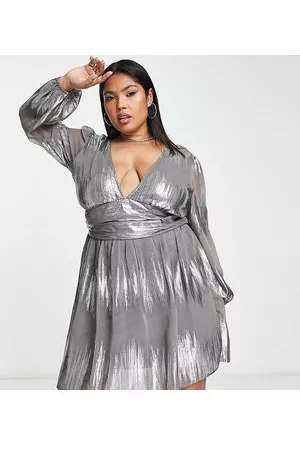 River Island Metallic thread mini dress in