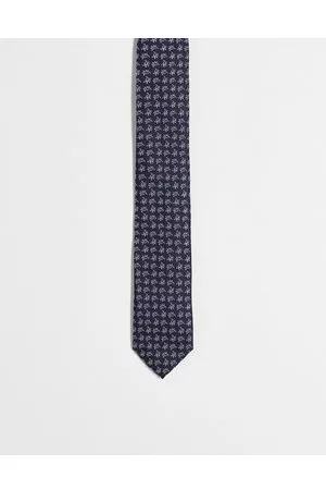 French Connection Marine leaf floral tie
