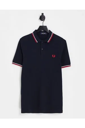 Fred Perry Twin tipped logo polo in /white/red
