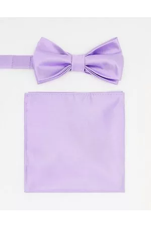 Devils Advocate Wedding plain satin bow tie and pocket square in