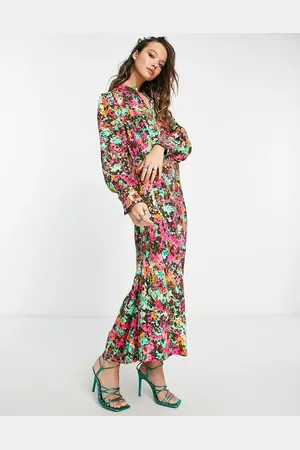 Y.A.S Long sleeve midi dress in florals