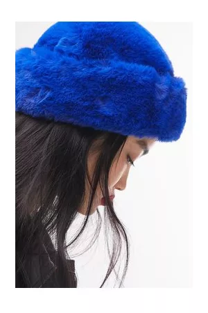 Topshop Mujer Sombreros - Faux fur hat in cobalt