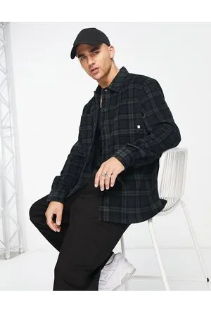 Farah Claude long sleeve relaxed fit shirt in evergreen check