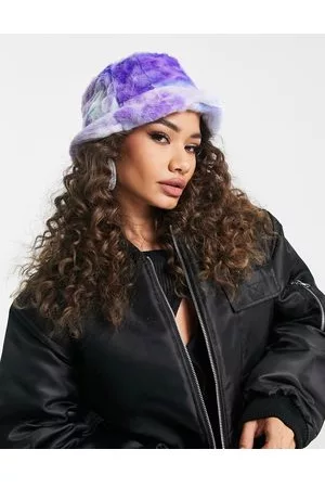 Jayley Mujer Sombreros - Faux fur bucket hat in tie dye