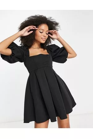ASOS Structured prom mini dress with curved neckline detail in