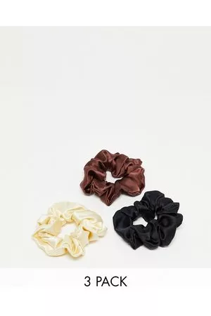 ASOS Mujer Accesorios para el cabello - Pack of 3 polysatin scrunchies in neutrals