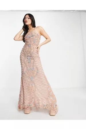 A Star Is Born Mujer Vestidos de noche - Embellished maxi prom dress in light