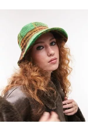 Topshop Check bucket hat in
