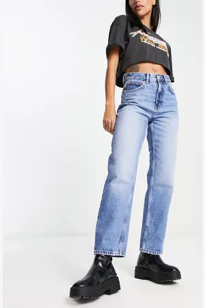 ONLY Robyn high waisted straight leg jeans in mid
