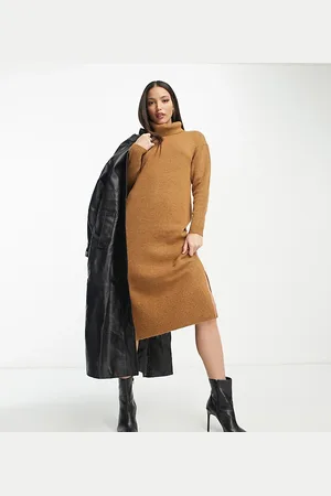 New Look Roll neck knitted midi dress in