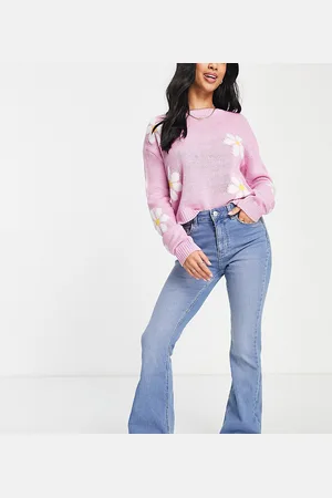 Pieces® Peggy high waisted flared jeans in light