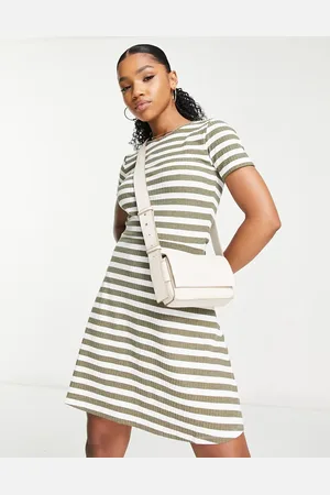 ONLY Short sleeve skater dress in stripe