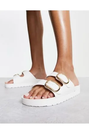 London Rebel Double buckle footbed sandals in