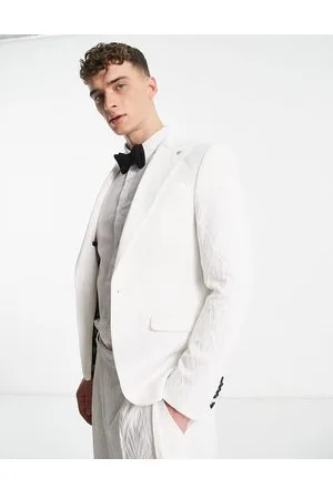 Twisted Tailor Makowski jacquard suit jacket in blanc